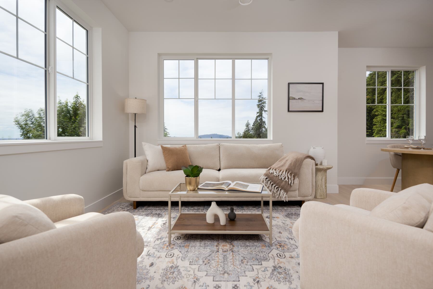 Bright show home living room